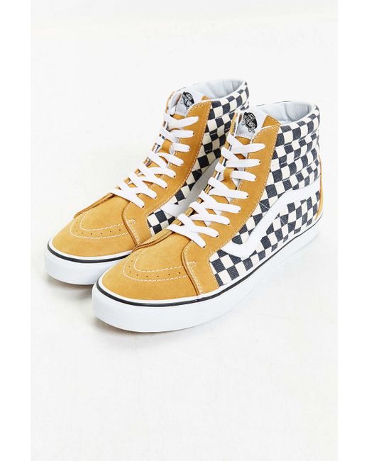 checkered vans mustard