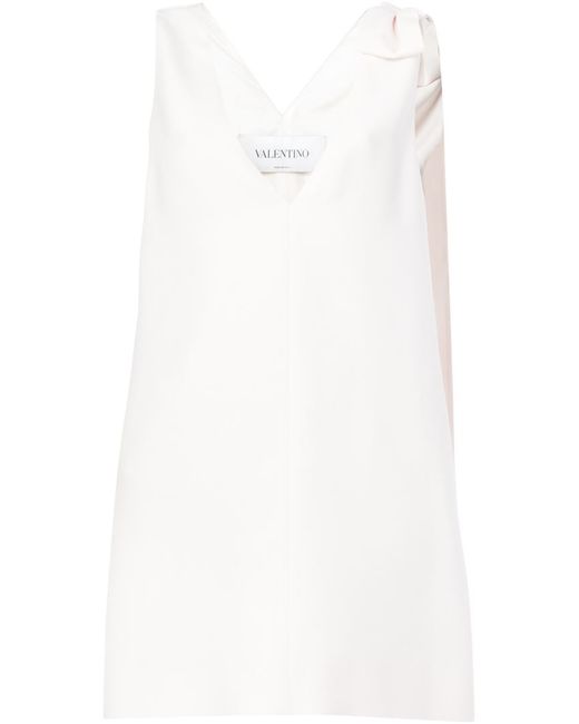 Valentino White Bow Shoulder Dress