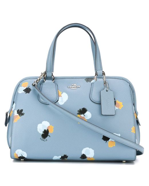 COACH Blue Floral Print Tote Bag