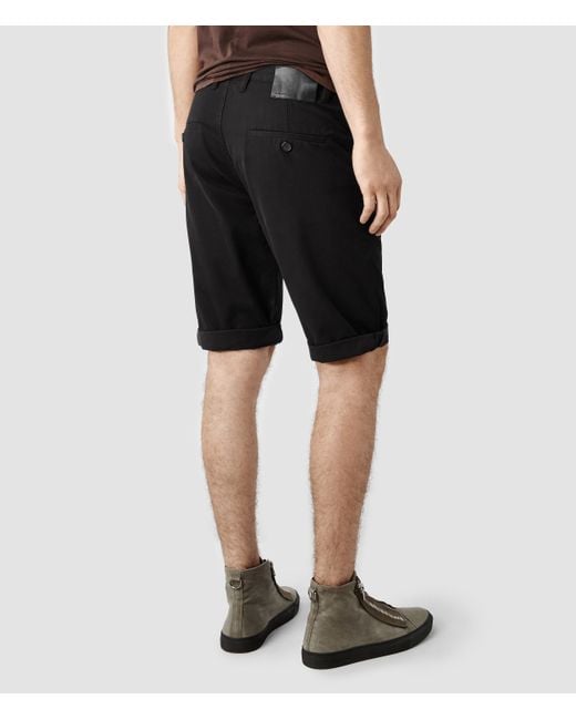 AllSaints Black Mitre Deck Shorts for men