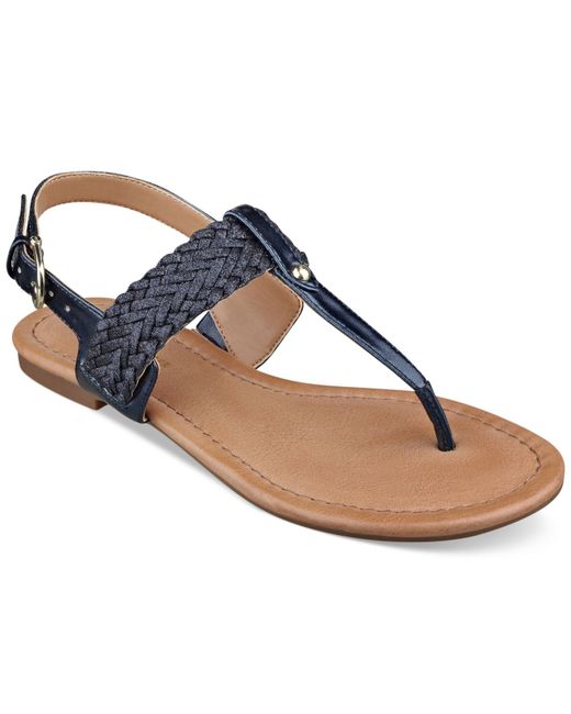 Tommy Hilfiger Blue Women'S Saycn Flat Thong Sandals