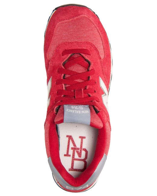 New Balance Women'S 574 Pennant Casual Sneakers From Finish Line in Red |  Lyst
