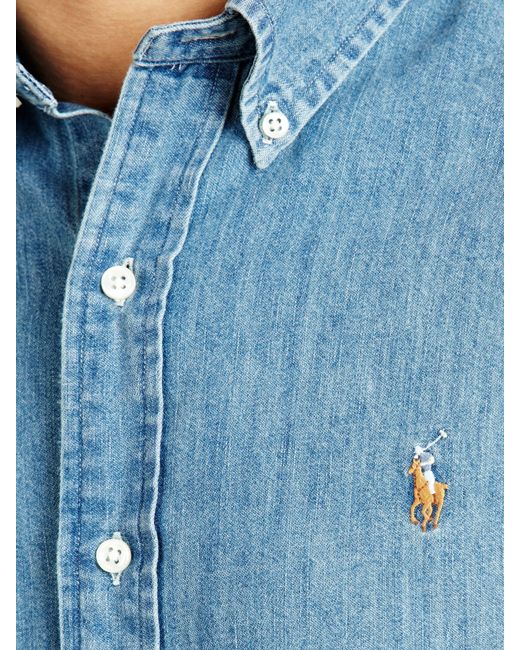 Polo Ralph Lauren Blue Slim Fit Denim Shirt for men
