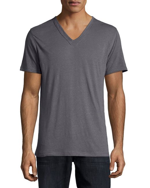 John varvatos V-Neck Jersey T-Shirt in Purple for Men | Lyst