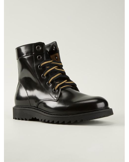 Marc Jacobs Black Lace-Up Ankle Boots for men
