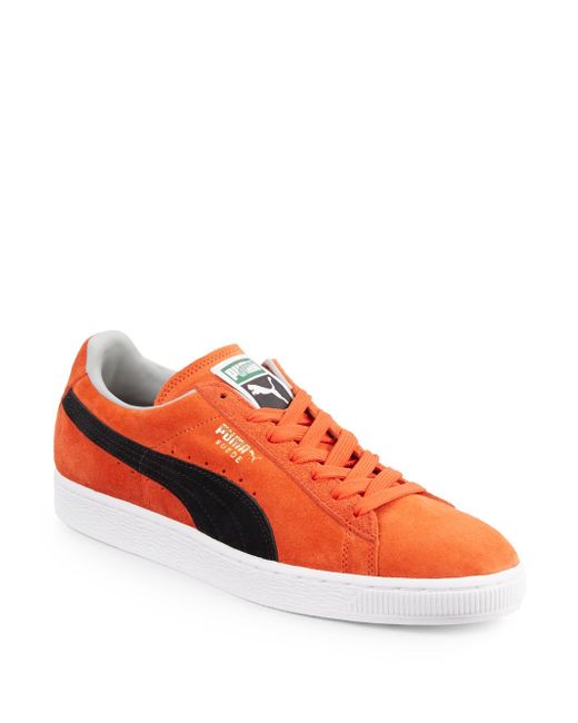 PUMA Orange Suede Classic Sneakers for men