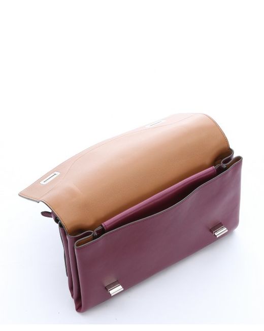 prada designer handbags - Prada Mauve And Cinnamon Leather Double Flap Shoulder Bag in ...