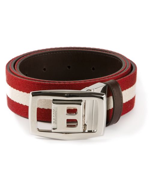 Bally Red Striped Belt for men