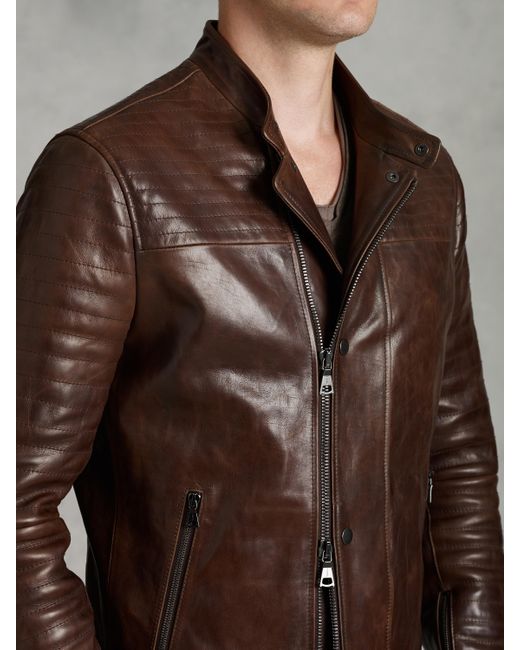 John varvatos leather moto jacket on sale