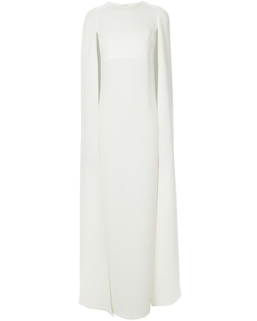 Valentino White Cape-Style Evening Dress