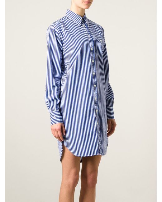 Polo Ralph Lauren Striped Shirt Dress in Blue Lyst