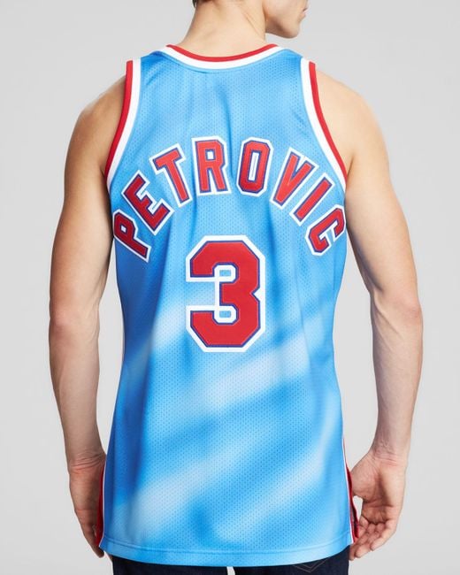Mitchell & Ness 1993 New Jersey Nets Drazen Petrovic Jersey in Blue for Men  | Lyst