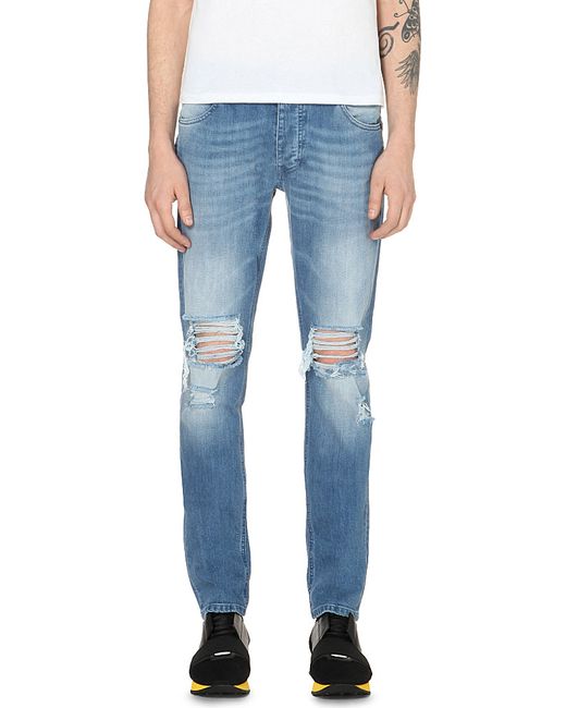 Trapstar Blue Distressed Regular-Fit Jeans - For Men for men