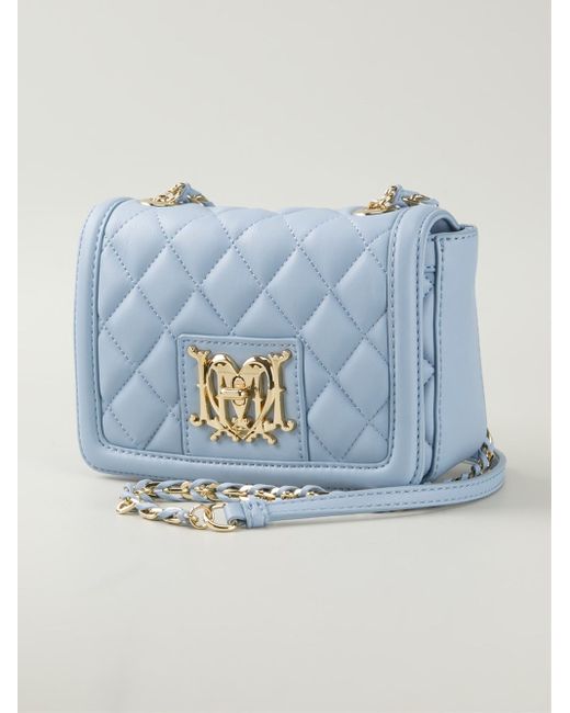 Love Moschino Blue Quilted-Leather Cross-Body Bag