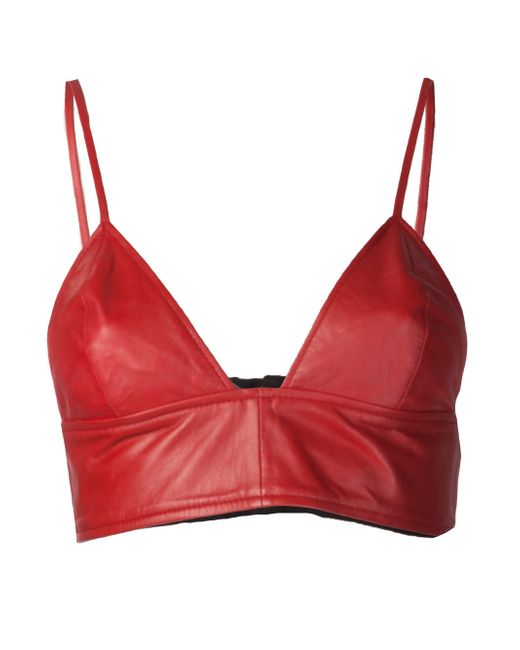 Love Leather Red Bralette Top