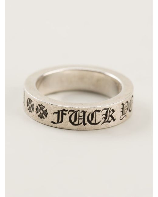 Chrome Hearts Engraved Ring in Metallic 