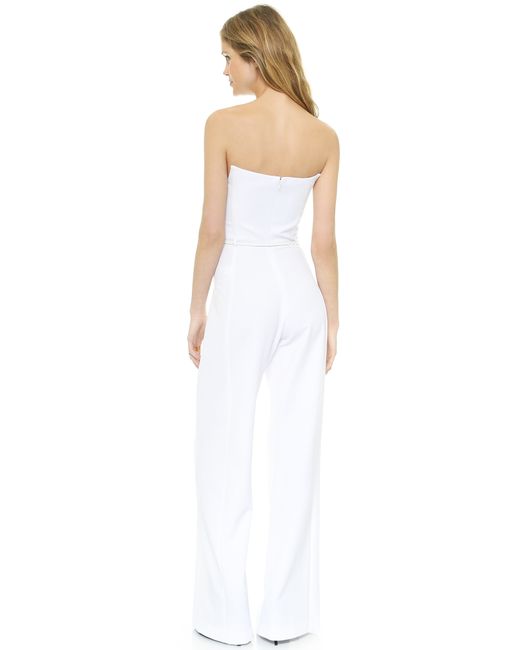 Black halo Lena Jumpsuit in White | Lyst