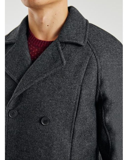 Topman Check Wool Blend Trench Coat in Gray for Men (Grey) | Lyst