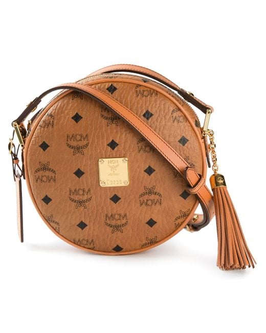 MCM Heritage Tambourine Cross Body Bag in Brown Lyst