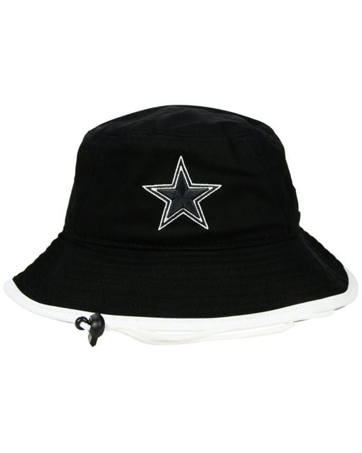 KTZ Dallas Cowboys Black White Bucket Hat for men