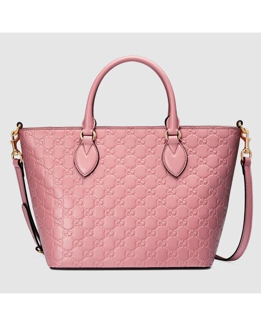 Gucci Pink Signature Leather Tote