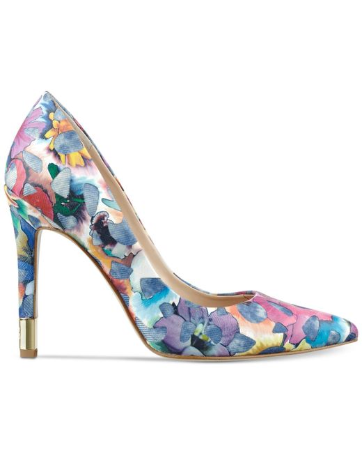 Guess Multicolor Babbitta Pointed-toe Floral-print Pumps