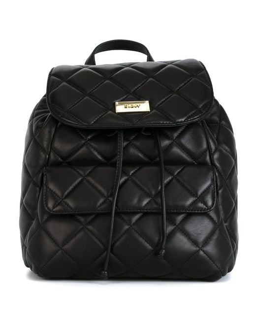 DKNY Quilted Backpack in Black | Lyst UK