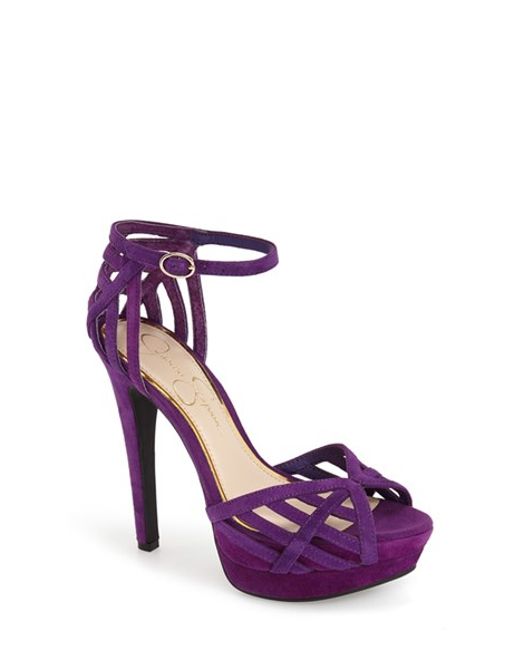 Jessica simpson 'sylla' Strappy Platform Sandal in Purple (EGGPLANT SUEDE) | Lyst
