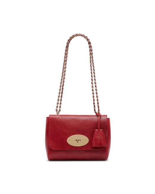 Mulberry Red Small Lily Glossy Goat Bag