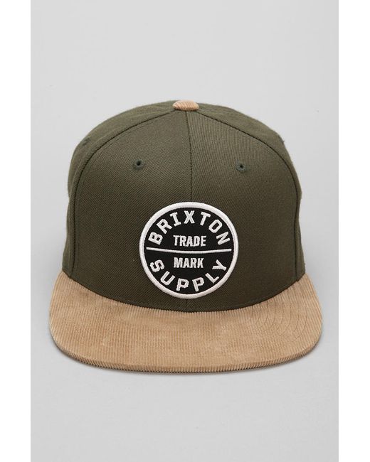 Urban Outfitters Green Brixton Oath Iii Snapback Hat for men