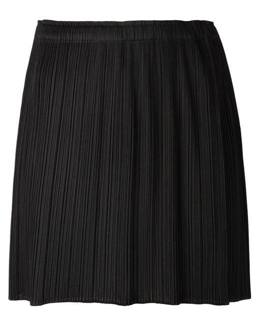 Pleats Please Issey Miyake Black Crepe Mini Skirt
