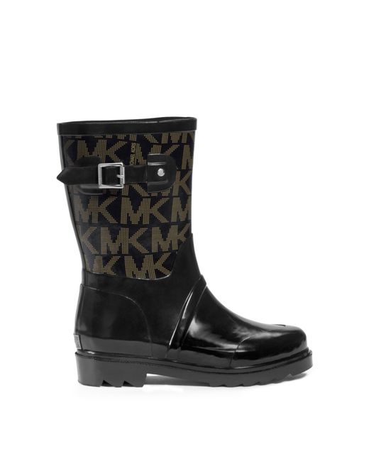 Michael kors Logo Rubber Rain Boot in Black | Lyst