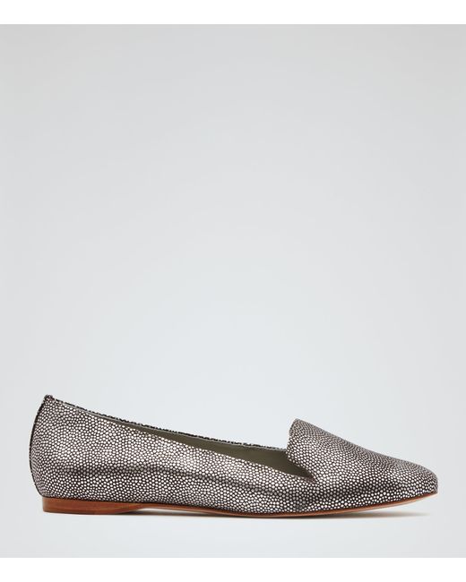 pewter flat shoes reiss lillie metallic flat shoes in silver pewter save pewter flat shoes reiss lillie metallic flat shoes in silver pewter save