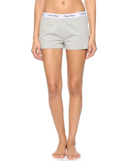 Calvin Klein Logo Sleep Shorts in Gray | Lyst