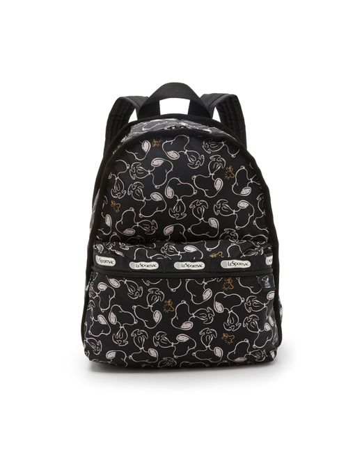 LeSportsac Peanuts X Basic Backpack - Snoopy Shuffle Black