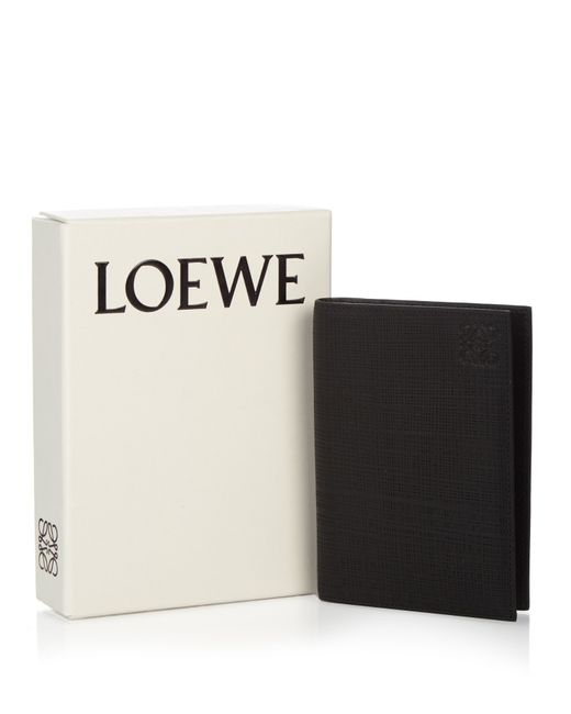 Loewe Textured Leather Passport Holder in Black for Men Lyst