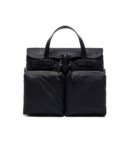 Filson Black 24 Hour Tin Cloth Briefcase for men
