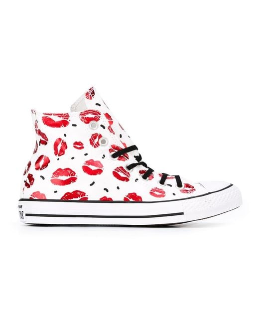 Converse Chuck Taylor All Star Cotton High top Sneakers in Red Lyst