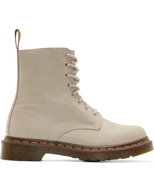 Dr. Martens White Ivory Soft Leather Pascal Boots