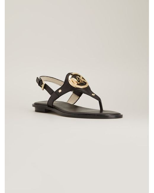 MICHAEL Michael Kors Black 'aubrey' Flat Sandals