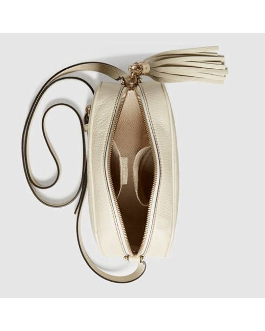 Gucci Soho Leather Disco Bag in White | Lyst