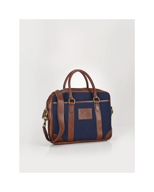 Polo Ralph Lauren Leather-trim Commuter Bag in Blue for Men