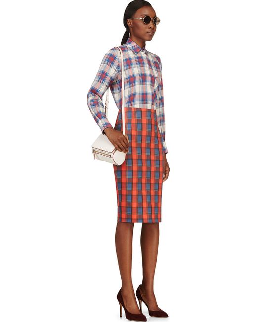 Altuzarra Red And Blue Plaid Djinn Pencil Skirt | Lyst