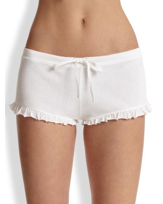 white frill shorts