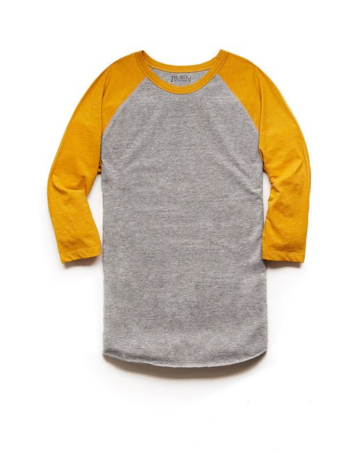 Colorblock Heathered Baseball Tee 