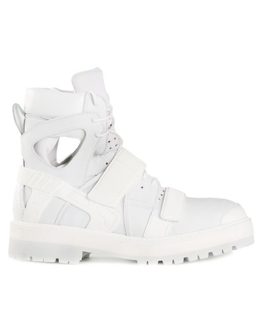 Hood By Air White 'Avalanche' Combat Boots for men