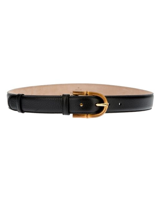 Gucci Bamboo Buckle Belt in Black | Lyst