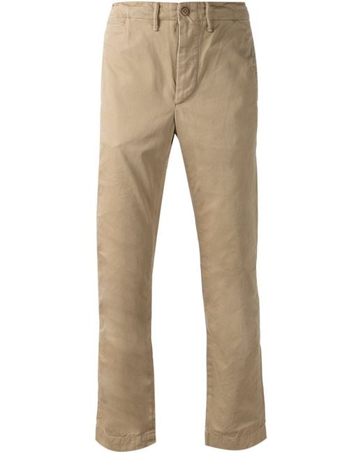 RRL 'officer's Chino' Trousers in Natural for Men | Lyst