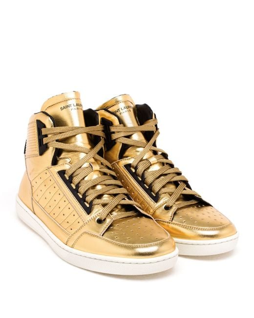 Saint Laurent Metallic High-top Trainers for men