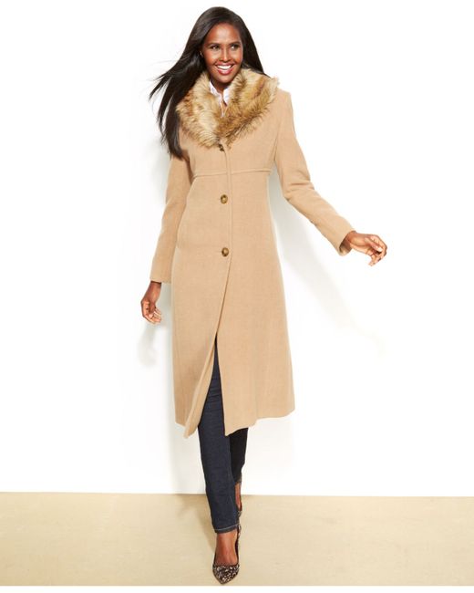 Jones New York Womens Long Wool Coat 